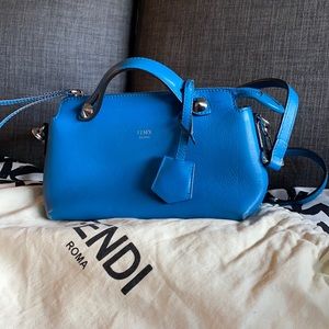Mini fendi by the way in blue calfskin